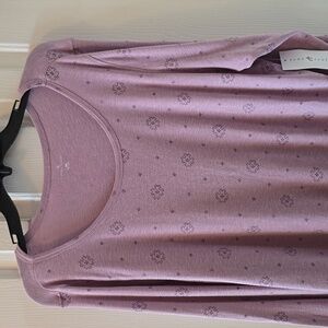 TRUE CRAFT BRAND WOMEN'S PLUS LAVENDER LONG SLEEVES SCOOPNECK TEE-SHIRT SIZE 3X
